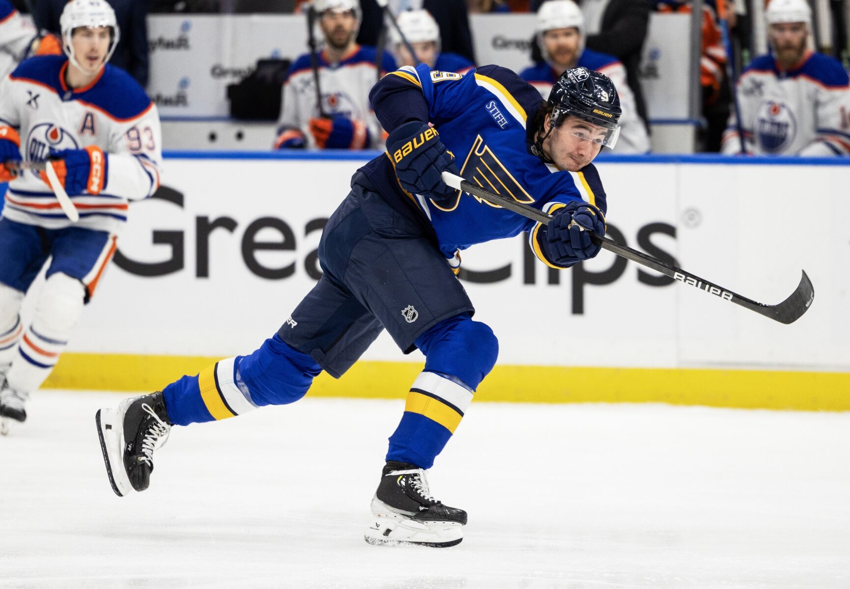 Blues take on the Oilers